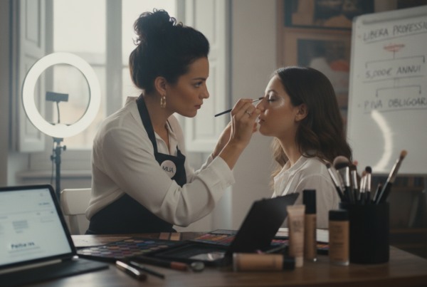make-up artist che compila modulo apertura partita IVA regime forfettario 2026